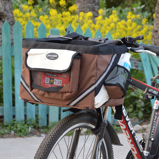 Best Pet Bicycle Carrier Bag for Dogs & Cats | Front Bike Basket Removable