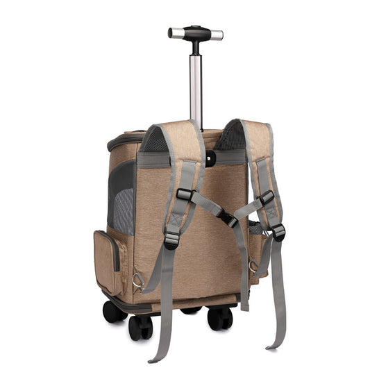 Portable Folding Trolley Pet Backpack Traveling Cat