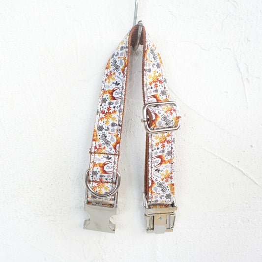 Golden christmas pet collar