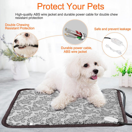 Pad Dog Cat Electric Heating Mat Waterproof Adjustable Warming Blanket