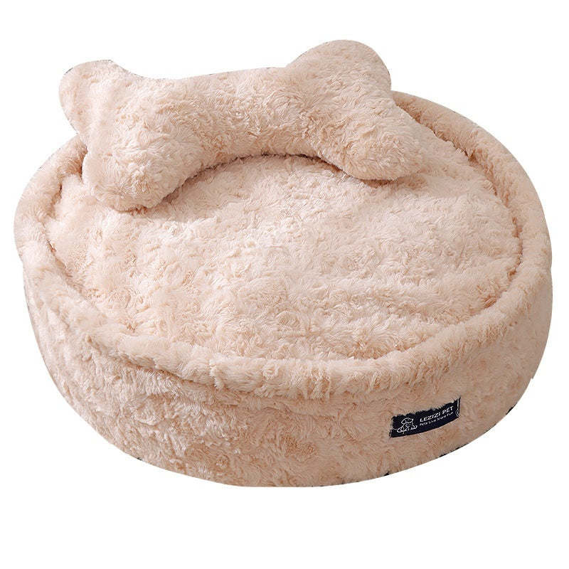 Luxury Washable Plush Pet Bed | Soft Round Calming Dog & Cat Bed