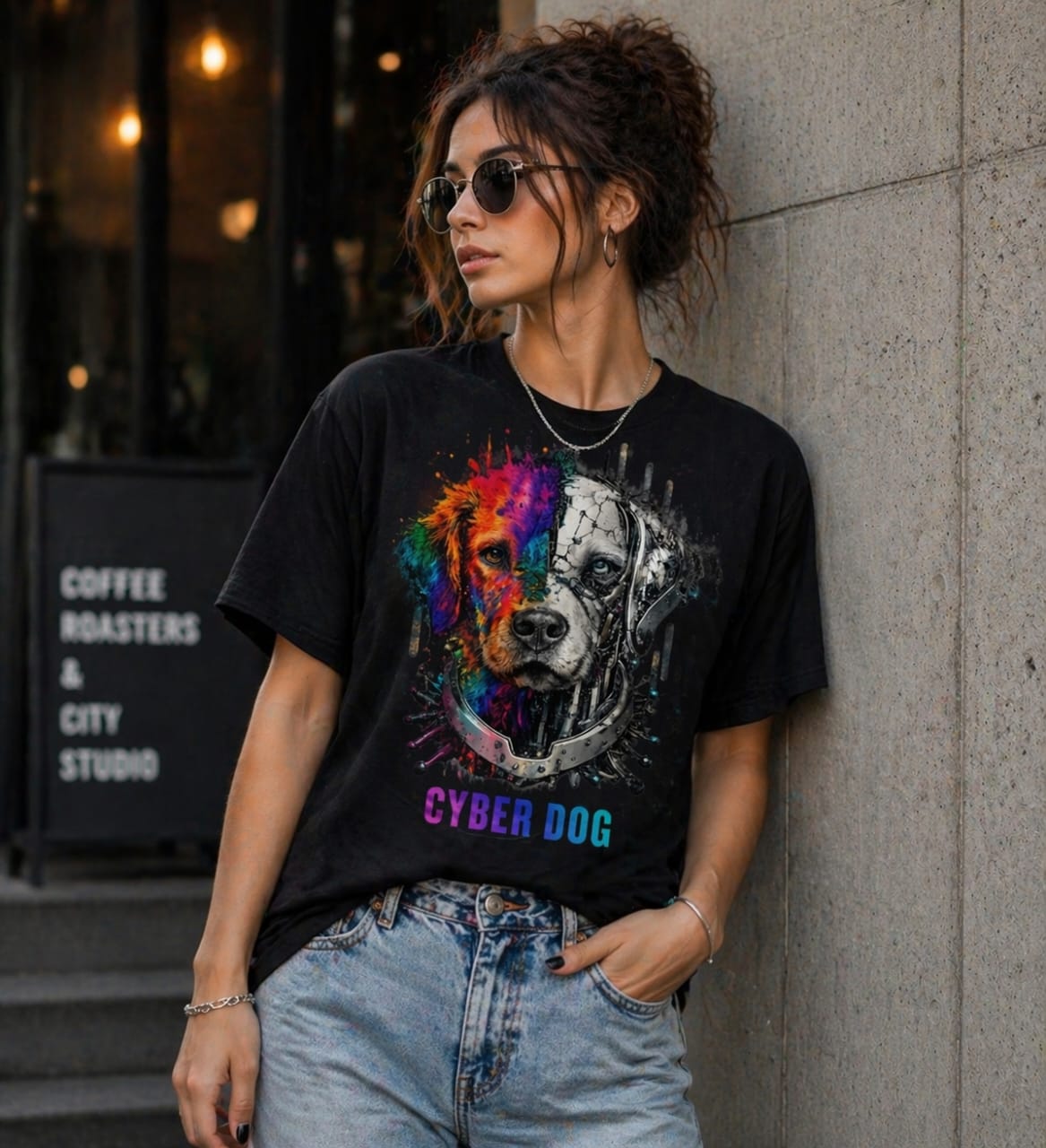 Cyber Dog T-Shirt | Cyberpunk Graphic Tee