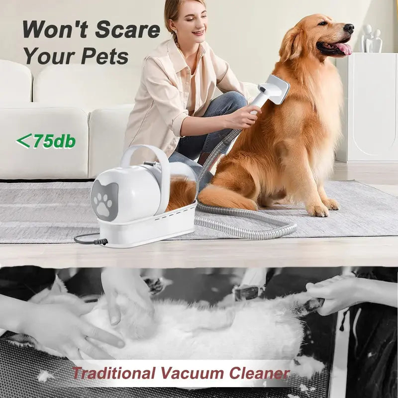 7-in-1 Pet Grooming Vacuum Kit – Dog & Cat Hair Trimmer with Vacuum