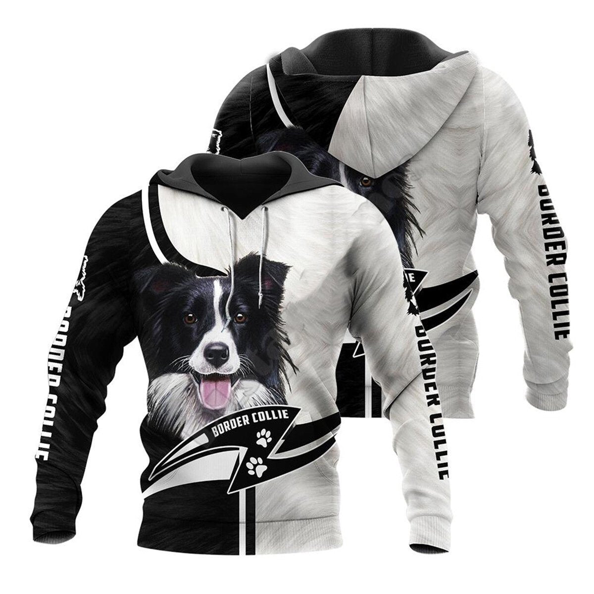 Pet Lover Graphic Hoodie – 3D Cat & Dog Print Hoodie
