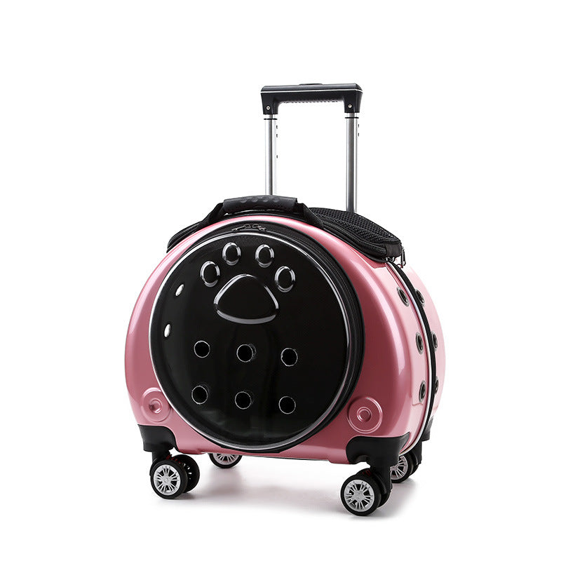 Transparent Pet Carrier Trolley