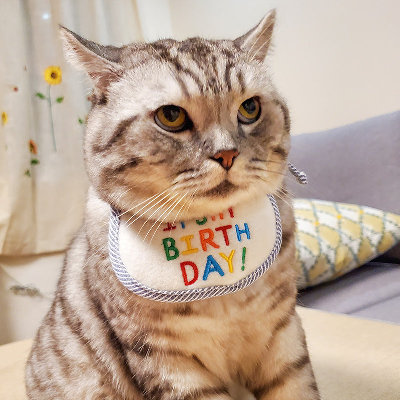 Pet Cat Bib Holiday Birthday Bib Pet Supplies Bib Triangle Scarf