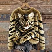 3D Cat Print Sweatshirt – Cute Cat Lover Winter Sweater