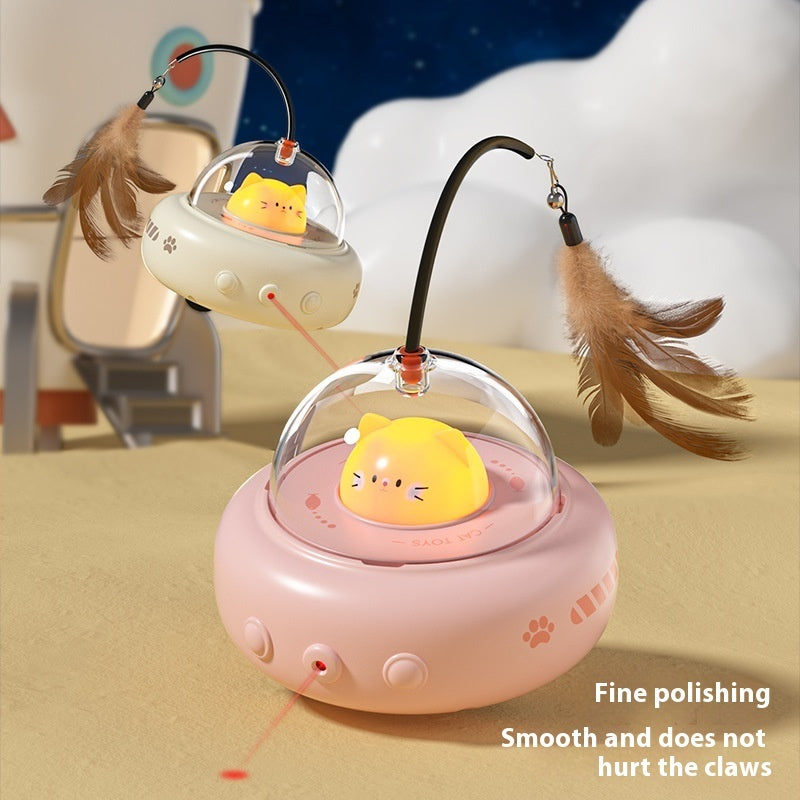 Smart Teaser Cat Toy Electric UFO Cat Teaser Stick With Bell Training