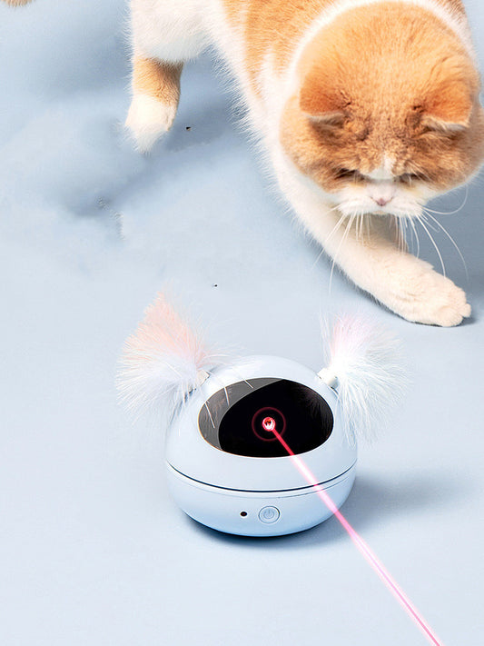 Automatic Smart Cat Toy – Interactive Moving Feather Ball (USB Rechargeable)