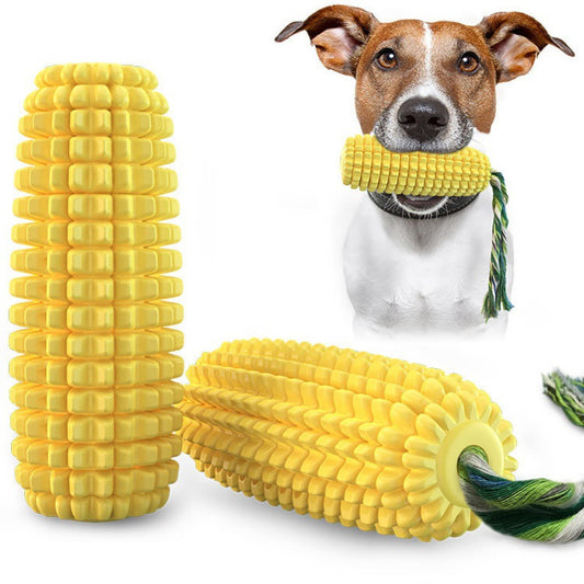 Interactive Corn Dog Chew Toy with Suction Cup & Rope