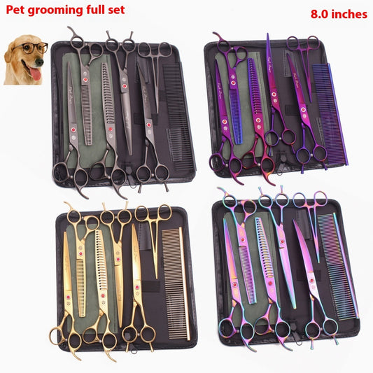 8-inch Pet Fishbone Thinning Scissors Facial Beautifiers Set Kit
