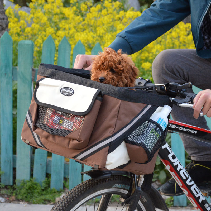 Best Pet Bicycle Carrier Bag for Dogs & Cats | Front Bike Basket Removable
