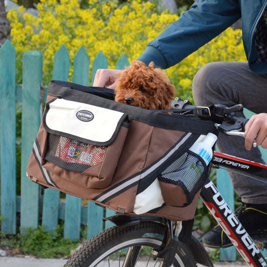 Best Pet Bicycle Carrier Bag for Dogs & Cats | Front Bike Basket Removable