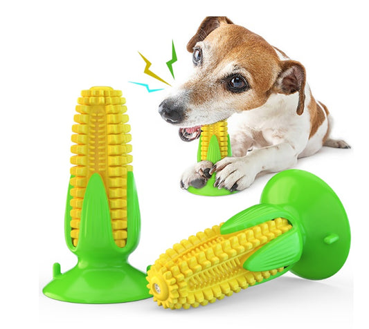 Interactive Corn Dog Chew Toy with Suction Cup & Rope