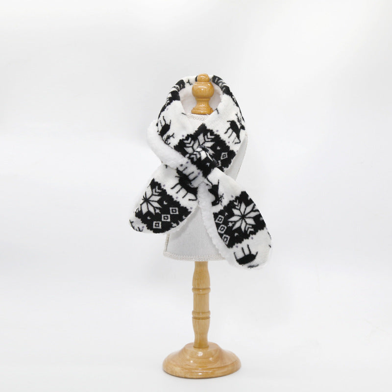 Plush Christmas Pet Warm Scarf