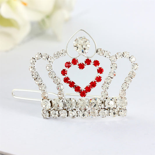 Rhinestone Small Crown Barrettes Dogs And Cats Supplies