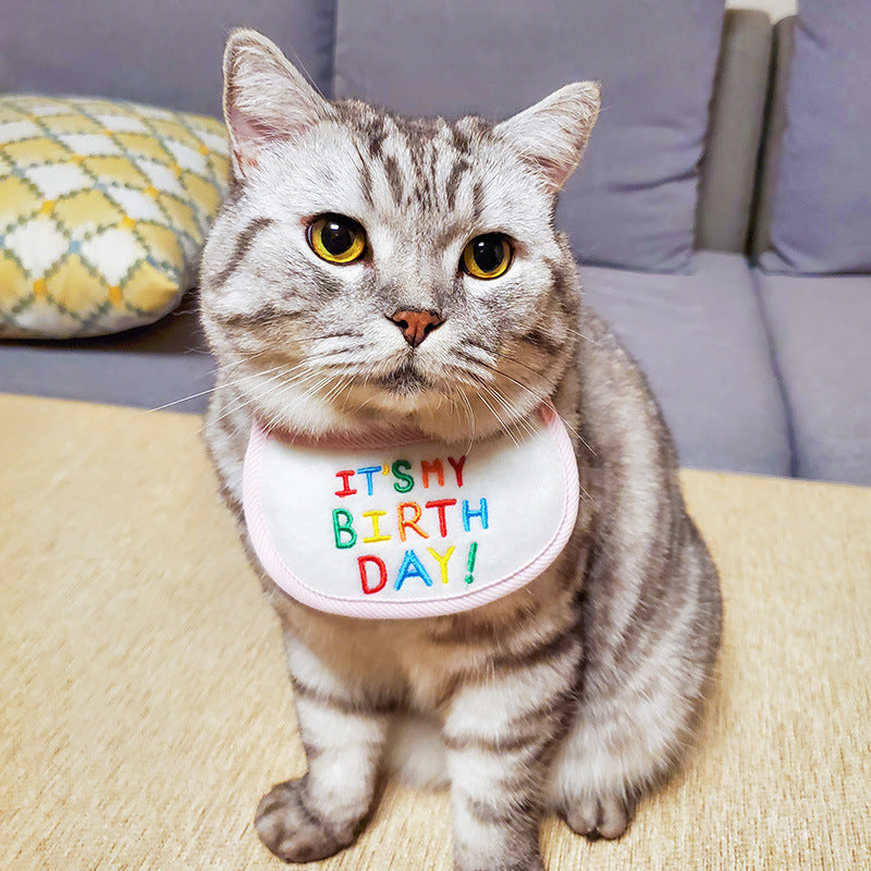 Pet Cat Bib Holiday Birthday Bib Pet Supplies Bib Triangle Scarf