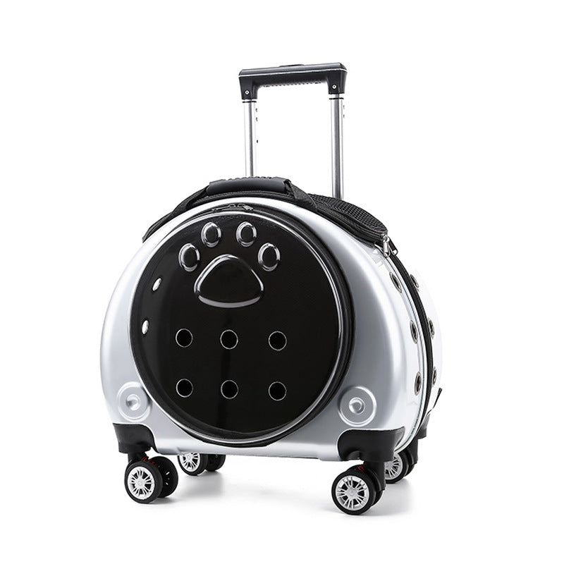 Transparent Pet Carrier Trolley