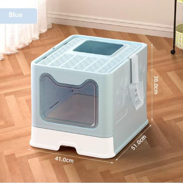 Front-entry Enclosed Extra-large Cat Litter Box With Litter Cover And Litter Scoop