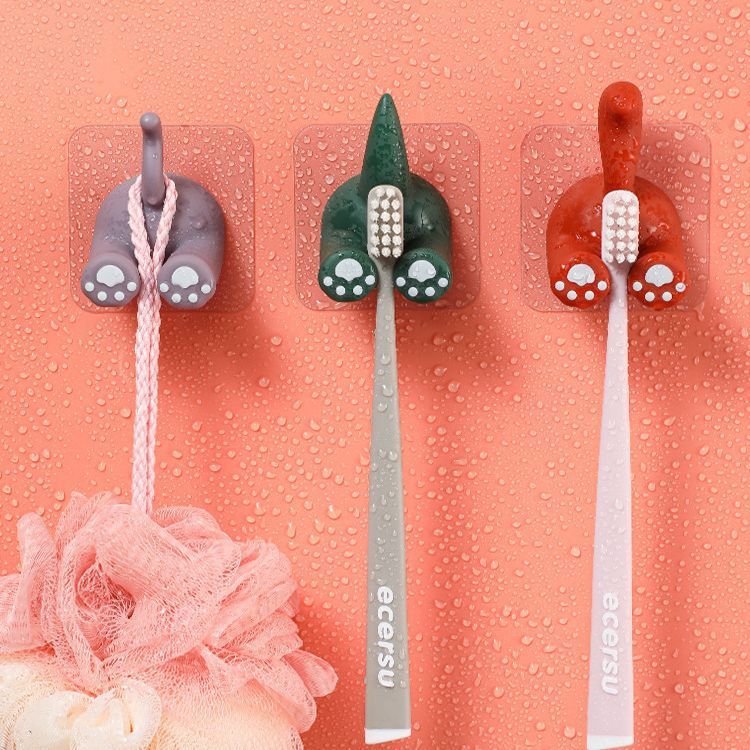 Funny Cartoon Animal Tail Hook Cat Butt Shape Multi-purpose Hook Stickers