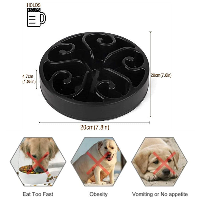 Pet Dog Slow Feeder Bowl Non Slip Anti-Gulping