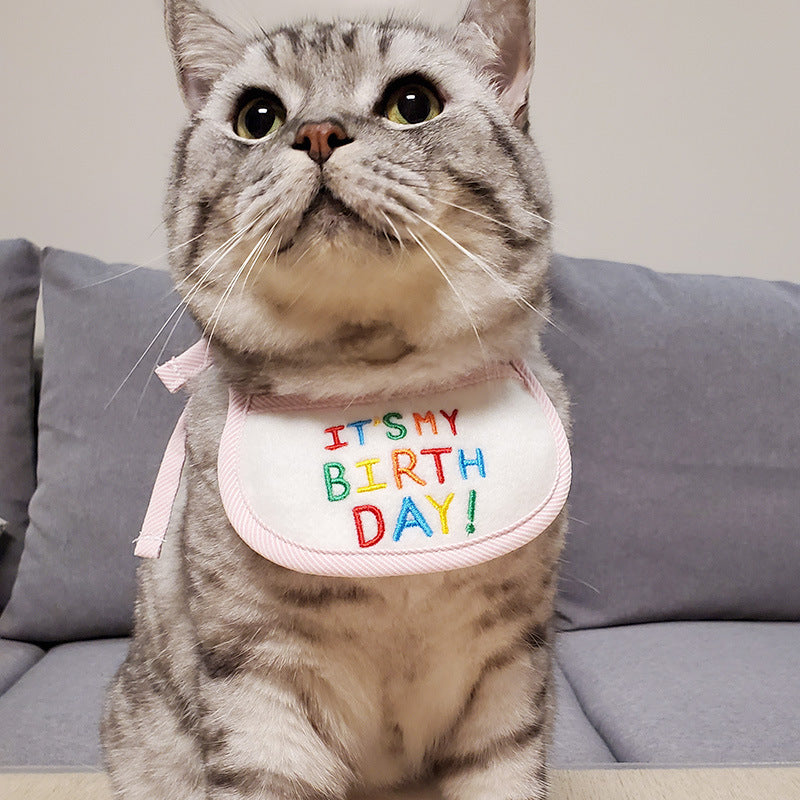 Pet Cat Bib Holiday Birthday Bib Pet Supplies Bib Triangle Scarf