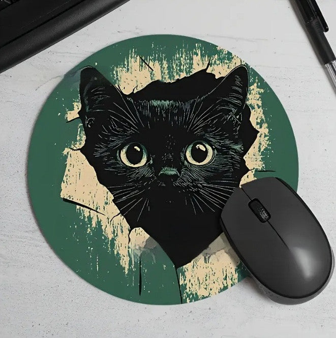 Cute Black Cat Mouse Pad – Slip Absorbent Desk Mat