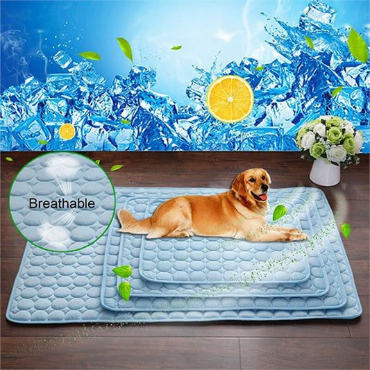 Ice Silk Cooling Mat for Dogs & Cats – Breathable Summer Pet Pad