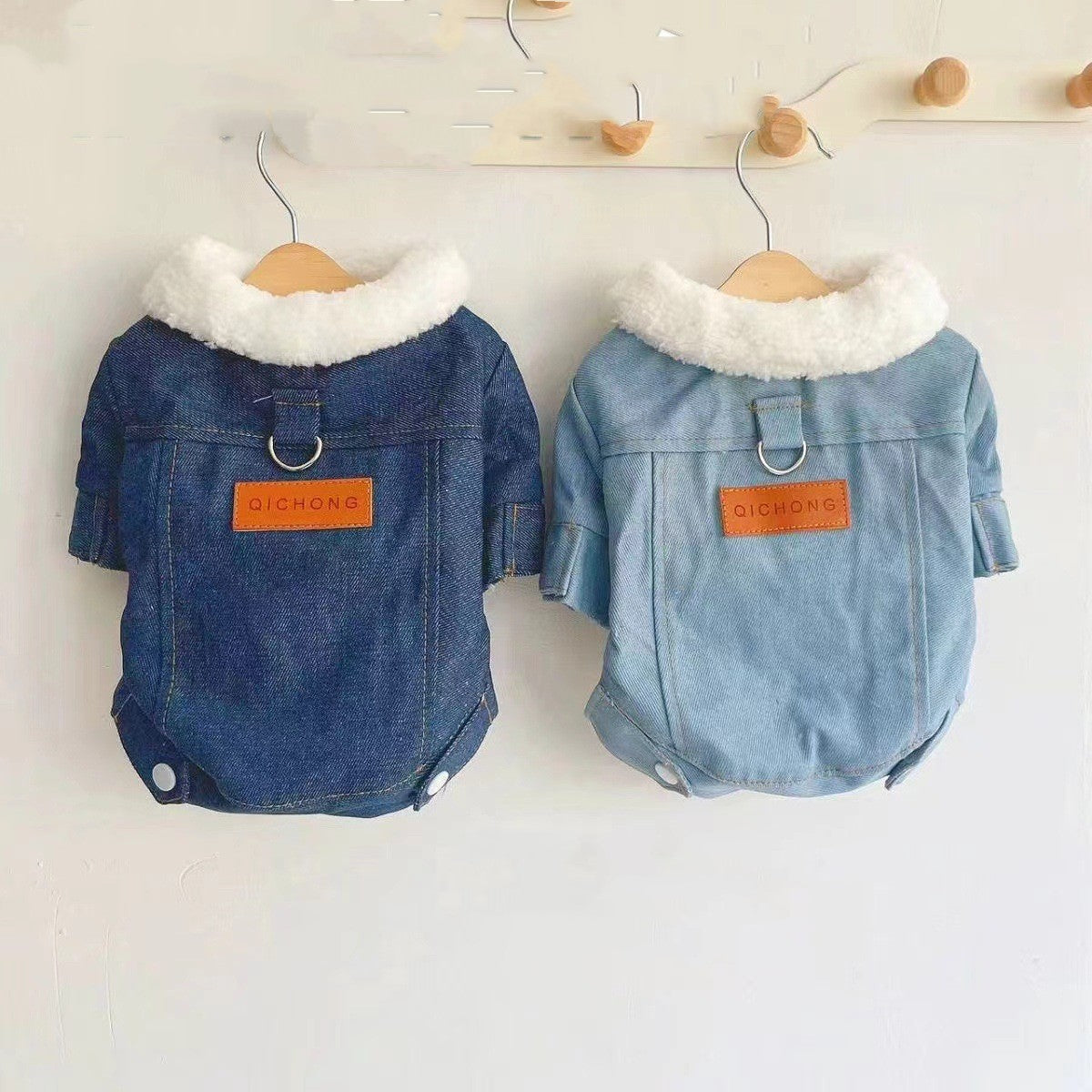 Traction Thickened New Lamb Small Cotton-padded Clothes Chihuahua Pet Clothes Lambswool Pet Dog Denim