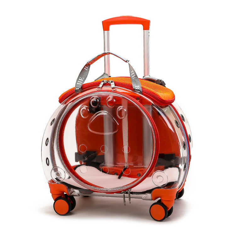 Transparent Pet Carrier Trolley