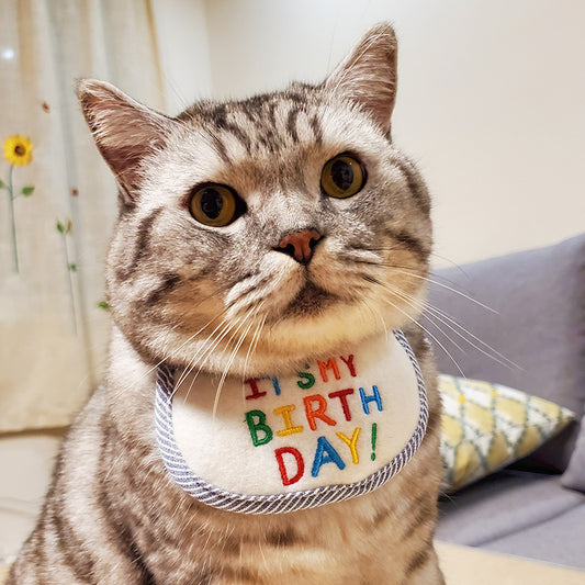 Pet Cat Bib Holiday Birthday Bib Pet Supplies Bib Triangle Scarf