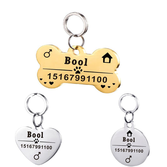 Personalized QR code dog ID tag stainless steel pet tag