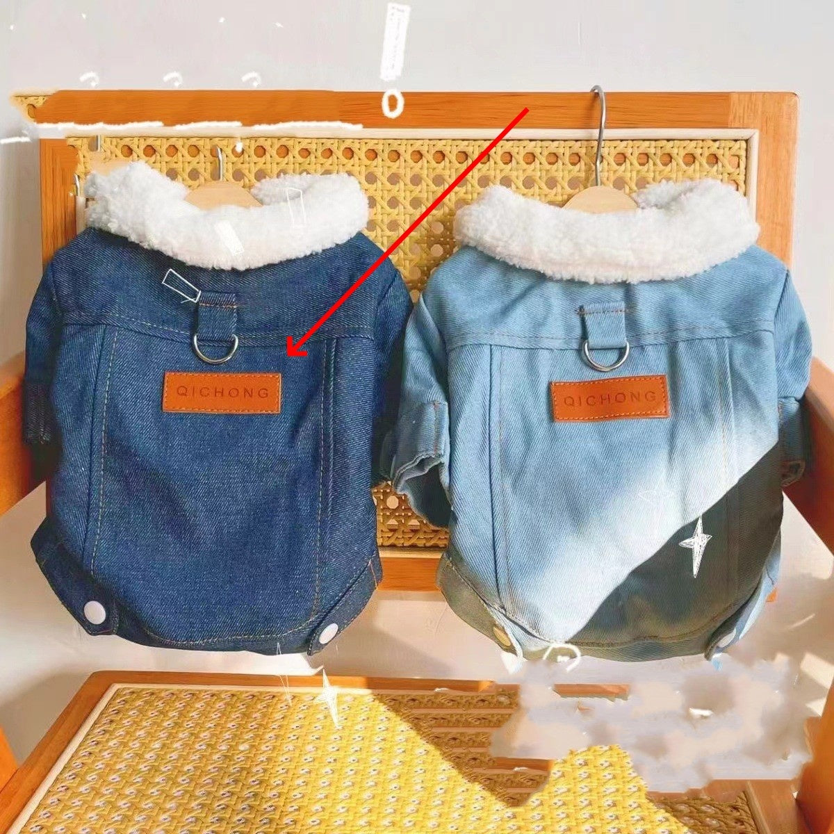 Traction Thickened New Lamb Small Cotton-padded Clothes Chihuahua Pet Clothes Lambswool Pet Dog Denim