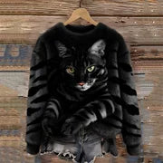 3D Cat Print Sweatshirt – Cute Cat Lover Winter Sweater