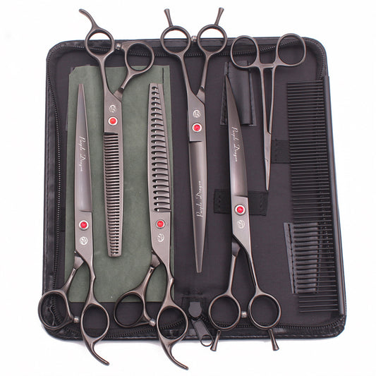 8-inch Pet Fishbone Thinning Scissors Facial Beautifiers Set Kit