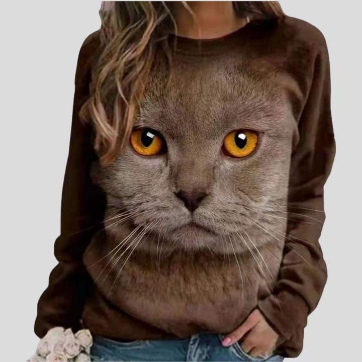 Cute Cat Sweatshirt for Women | Cat Lover Pullover