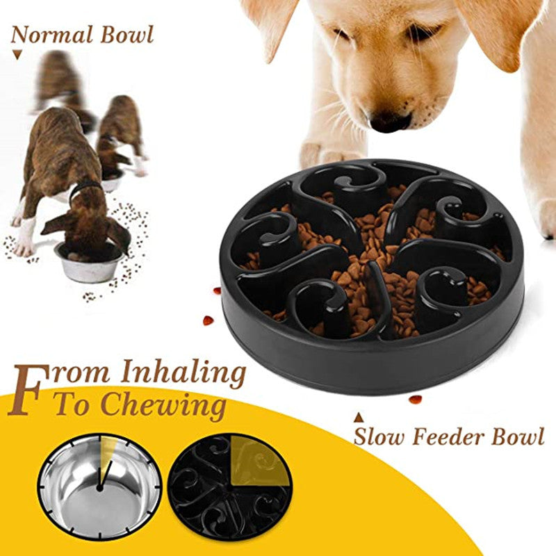 Pet Dog Slow Feeder Bowl Non Slip Anti-Gulping