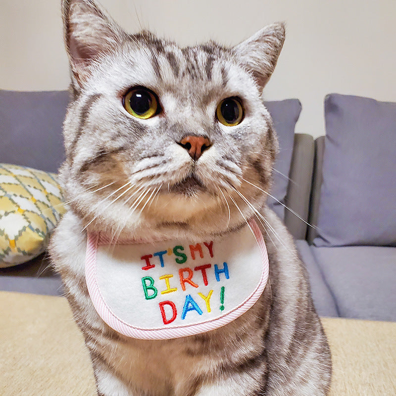 Pet Cat Bib Holiday Birthday Bib Pet Supplies Bib Triangle Scarf