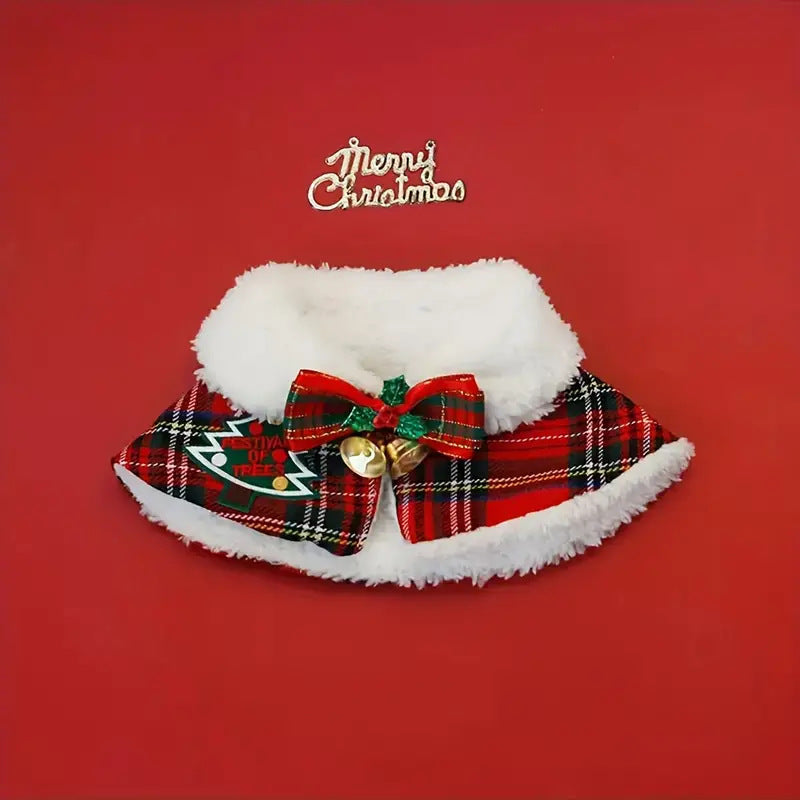 Cat Christmas Cloak Dog Shawl Pet Warm Scarf