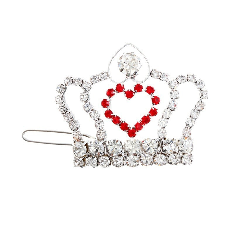 Rhinestone Small Crown Barrettes Dogs And Cats Supplies