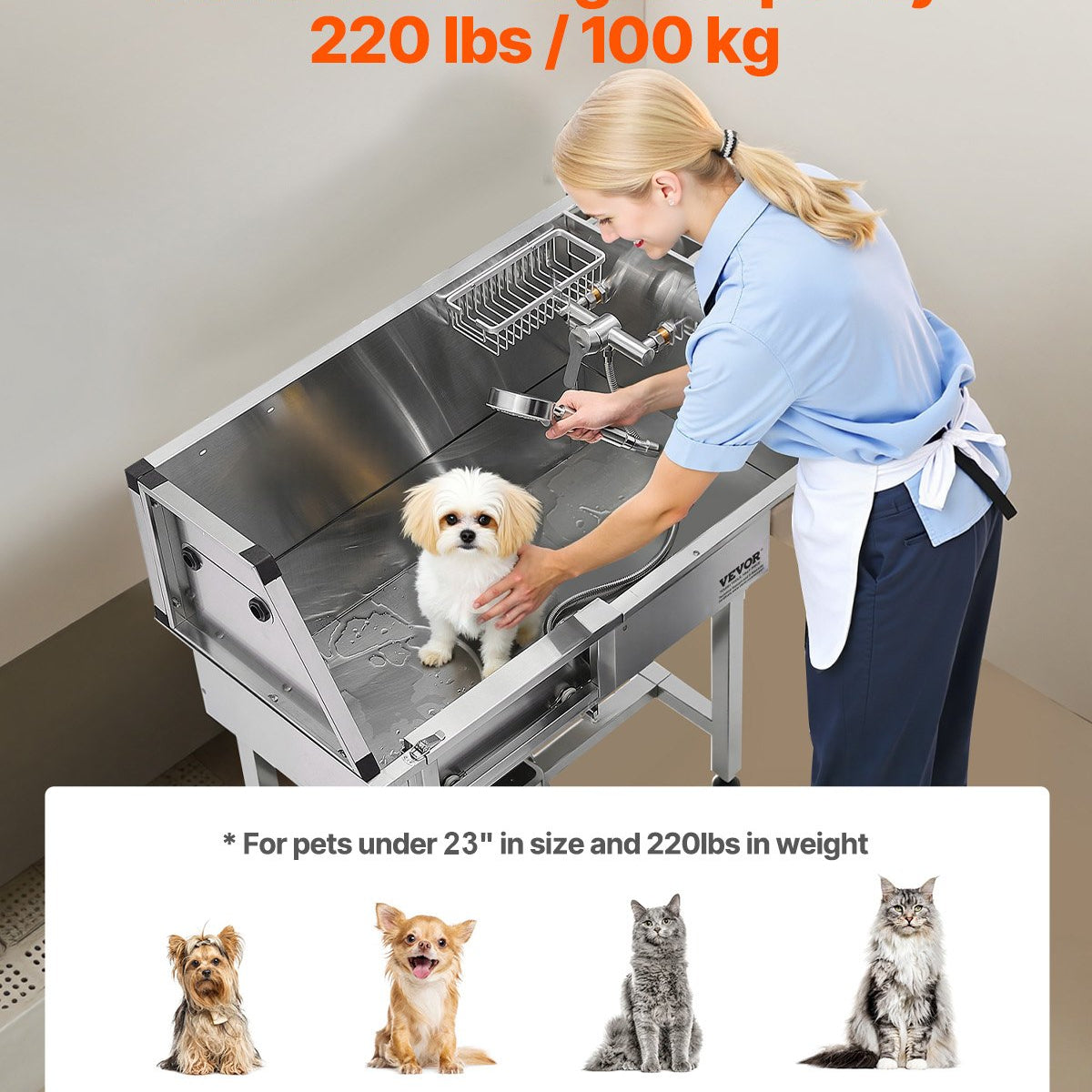 Professional dog grooming tub