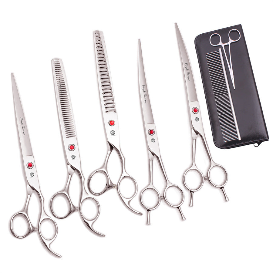 8-inch Pet Fishbone Thinning Scissors Facial Beautifiers Set Kit