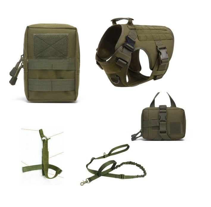 Tactical Dog Harness Set | No Pull K9 Training Harness & Leash