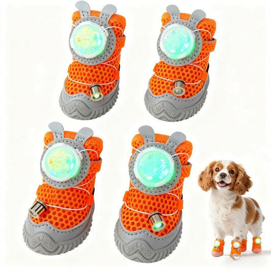 2026 New Glowing Dog Shoes 4PCS LED Light-Up