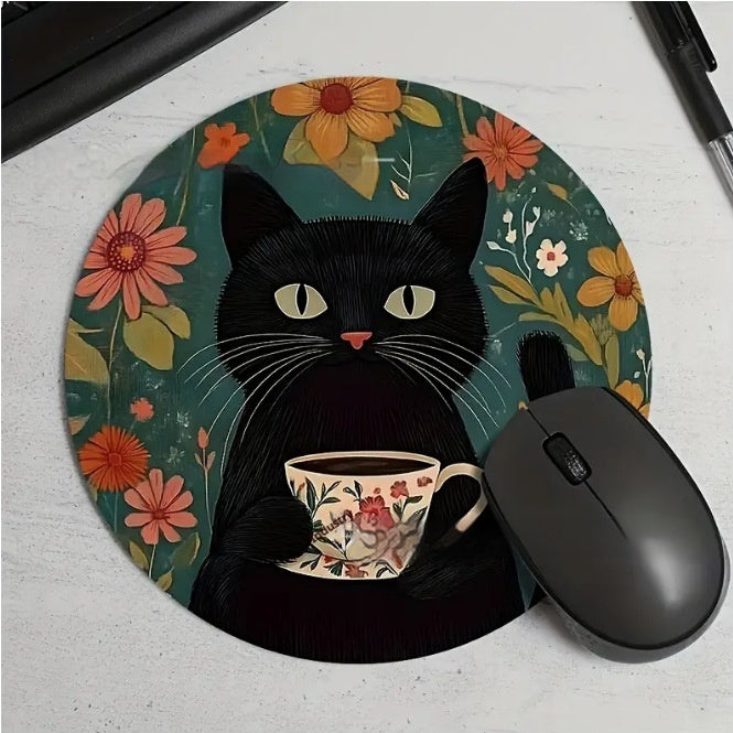 Cute Black Cat Mouse Pad – Slip Absorbent Desk Mat