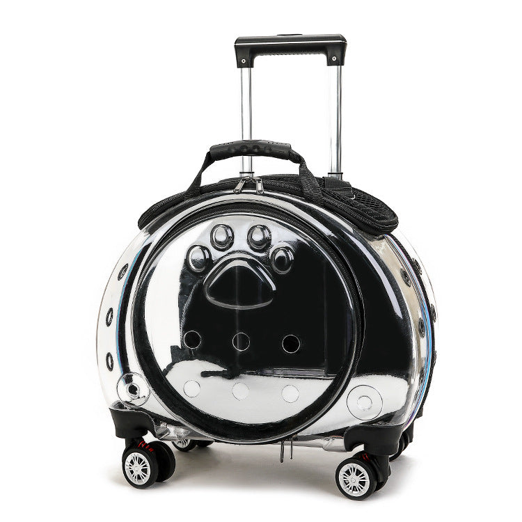 Transparent Pet Carrier Trolley
