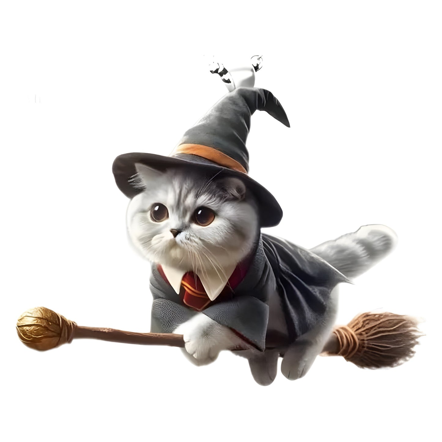New Acrylic Riding Broom Magic Cat Rearview Mirror Accessories