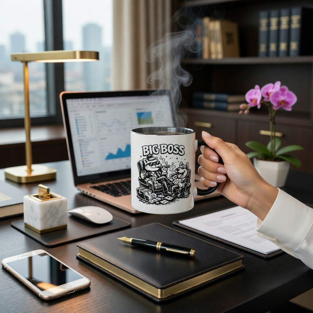 BIG BOSS Cat Coffee Mug | Funny Pet Lover Gift | Cute Graphic Cup