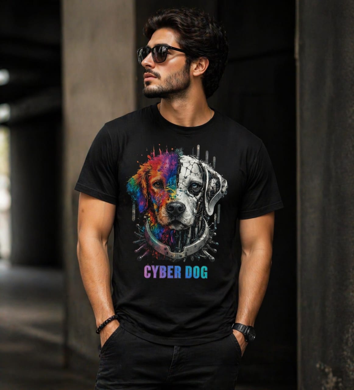 Cyber Dog T-Shirt | Cyberpunk Graphic Tee
