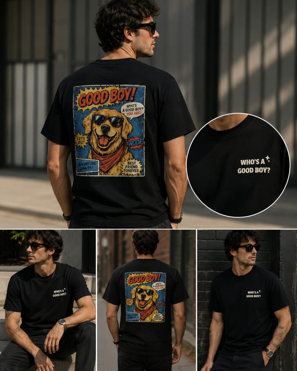 Funny Golden Retriever Shirt Retro Comic Dog T-Shirt Dog Lover Gift Unisex Tee